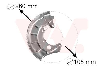 VAN WEZEL Dubļu sargs, Bremžu disks 5880372